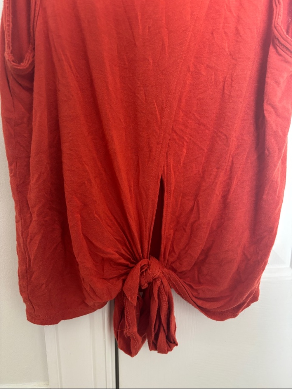Rust Tie-Back Scoop Neck Tank - Picture 4 of 5